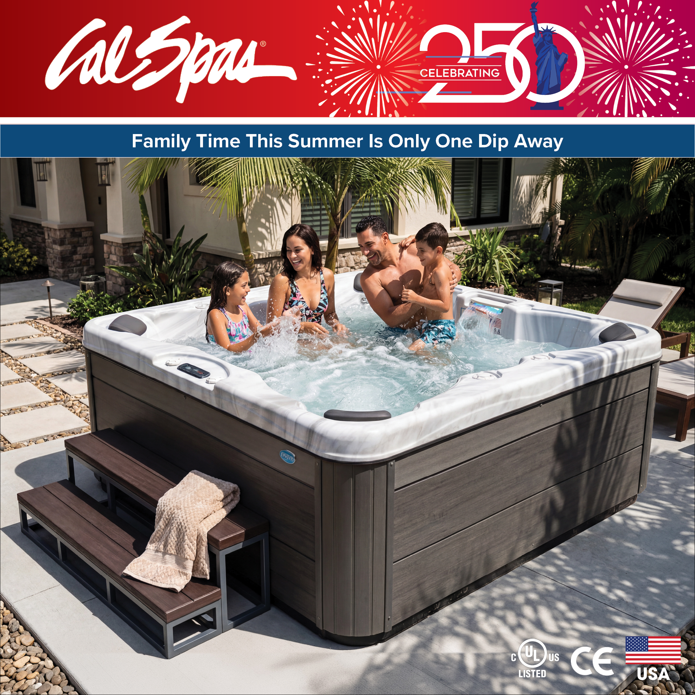 Calspas hot tub being used in a family setting - Sedro-Woolley
